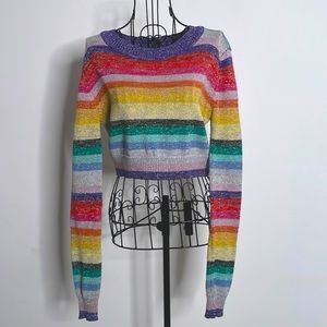 Multi colored crop sweater